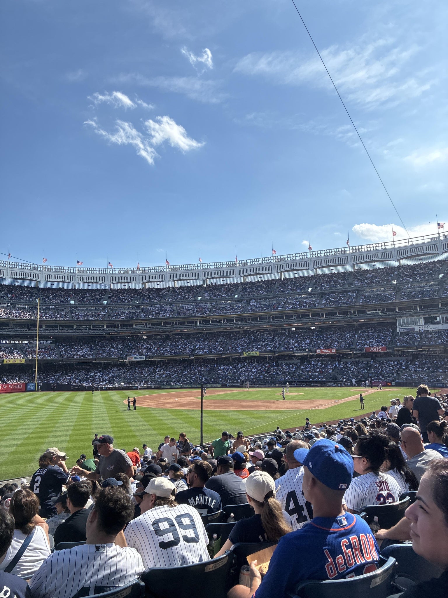 Real Fan View taken from Field Level 130 at Yankee Stadium by Anonymous User