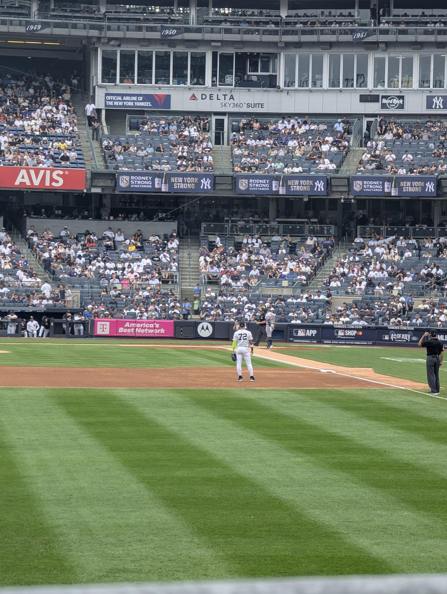 Real Fan View taken from Field Level 134 at Yankee Stadium by William D