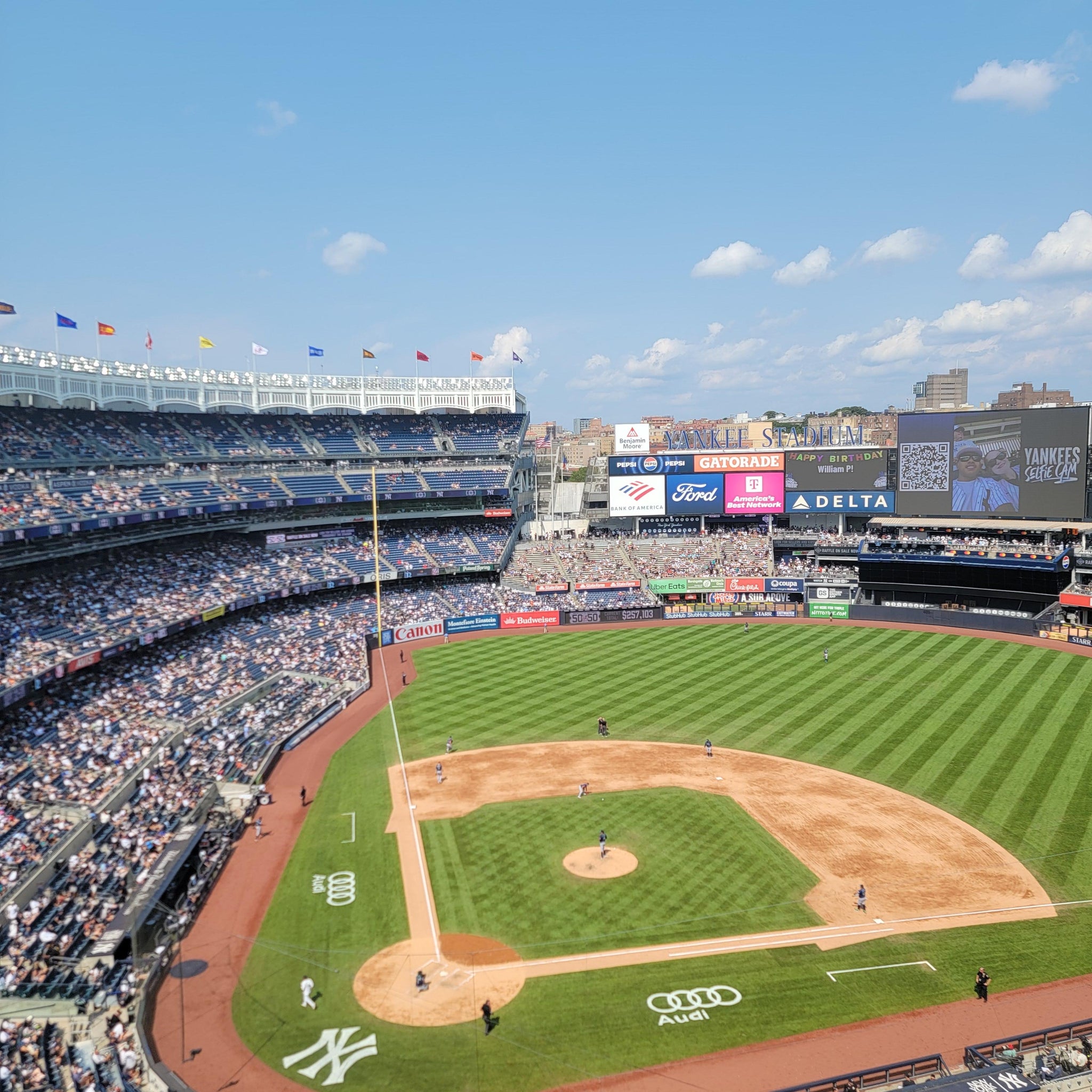 Real Fan View taken from Grandstand Level 418 at Yankee Stadium by Anthony B