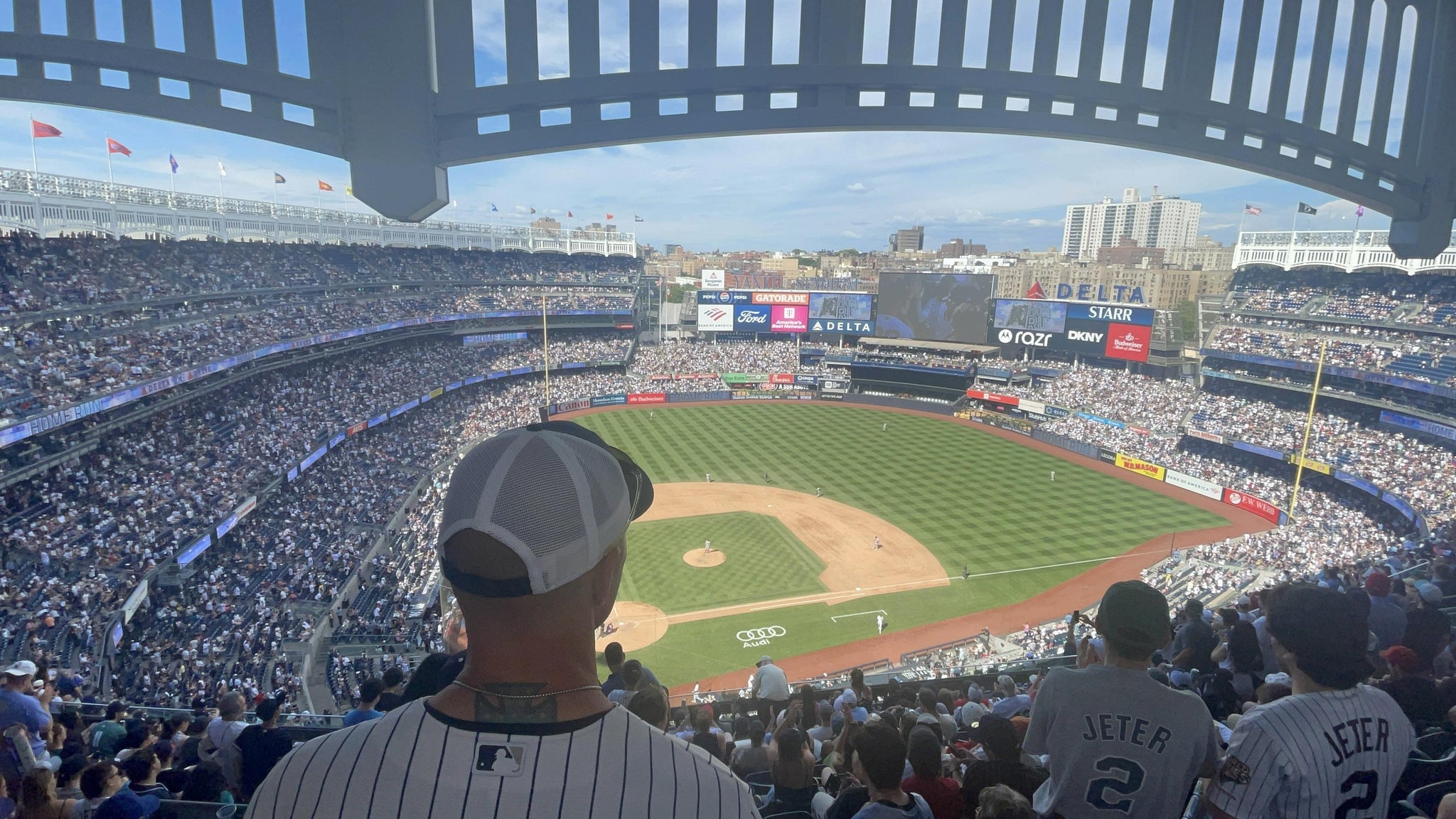 Real Fan View taken from Grandstand Level 418 at Yankee Stadium by Sam G
