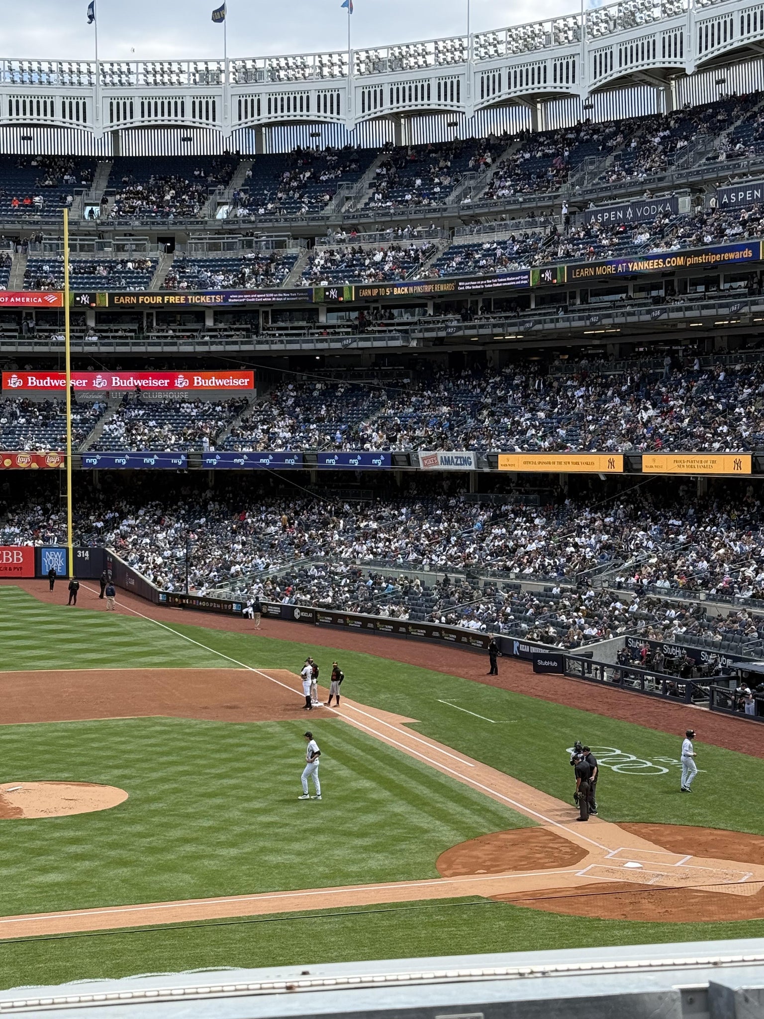 Real Fan View taken from Main Level 224 at Yankee Stadium by Maxine J