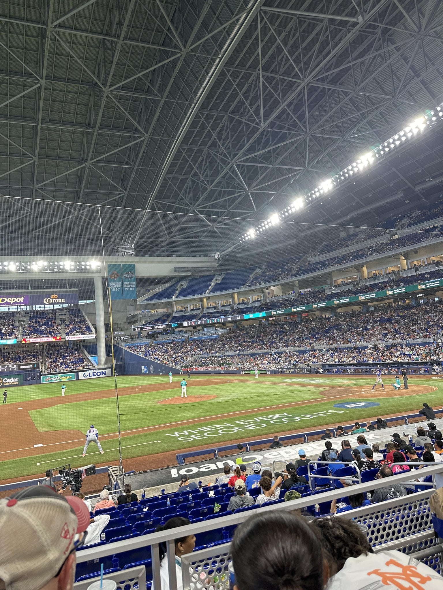 Real Fan View taken from Base Reserved 21 at loanDepot park by Aharon G
