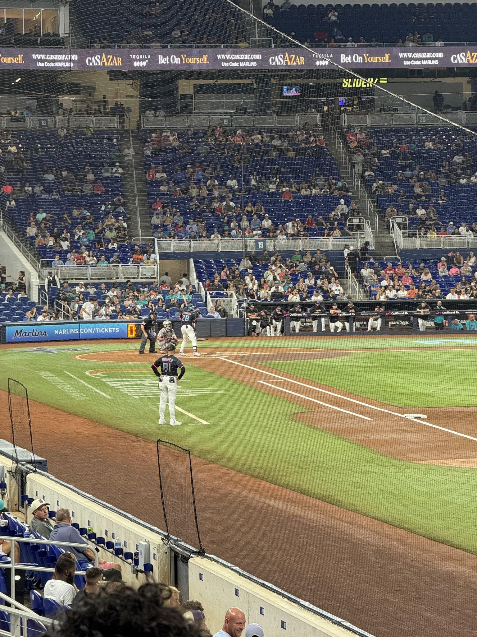 Real Fan View taken from Baseline Reserved 3 at loanDepot park by Alexis M