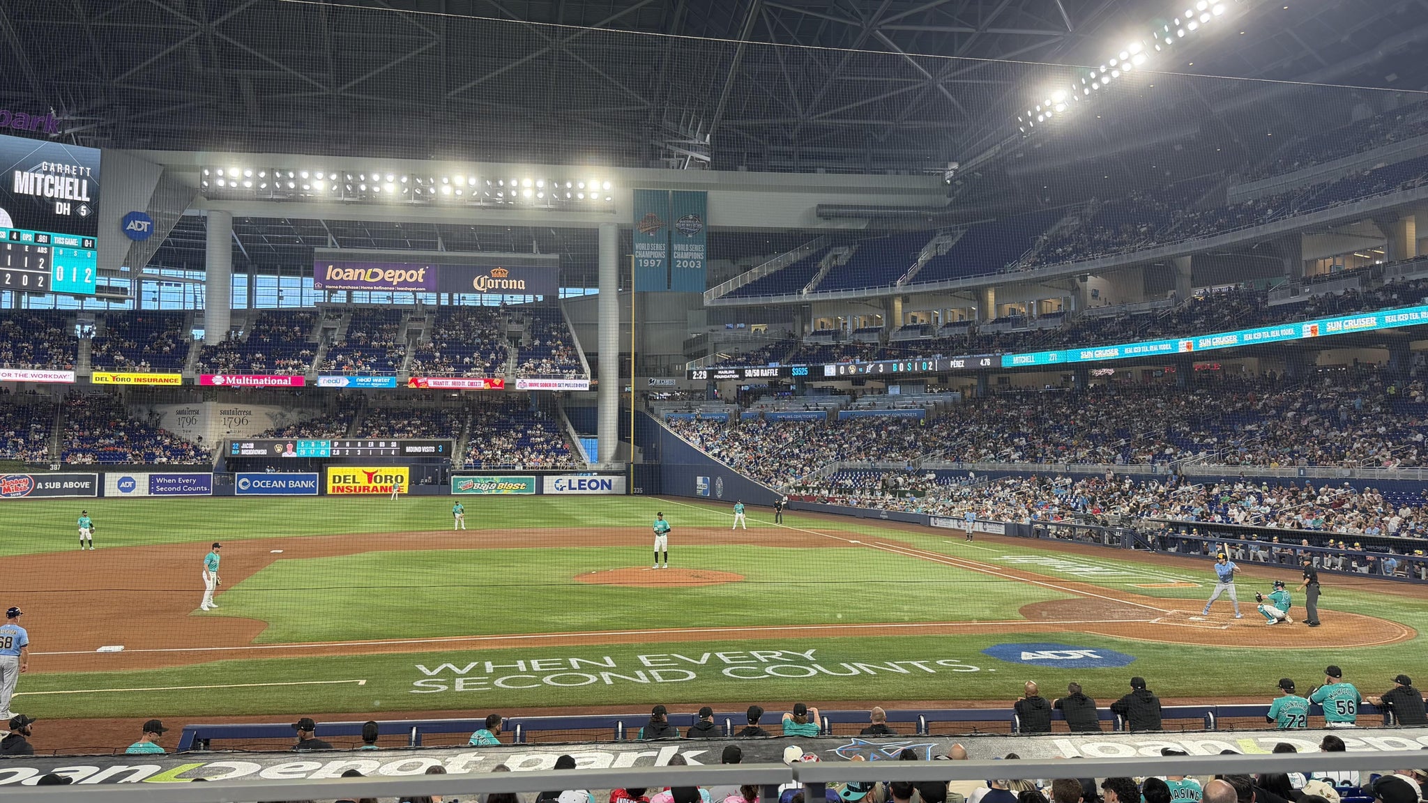 Real Fan View taken from Home Plate Box 20 at loanDepot park by Maria C